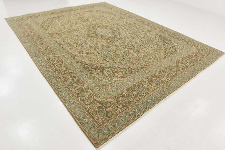 9' 5 x 12' 4 Hand Knotted Ultra Vintage Persian Wool Rug