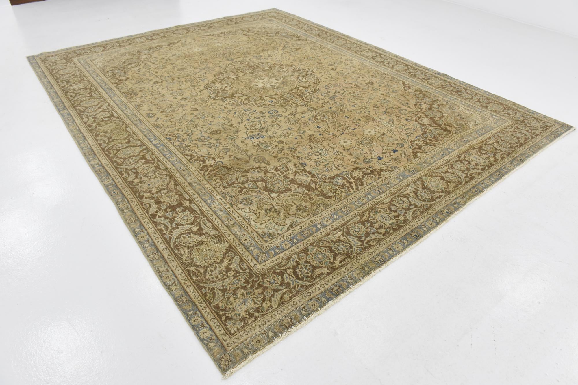 9' 5 x 11' 11 Hand Knotted Ultra Vintage Persian Wool Rug
