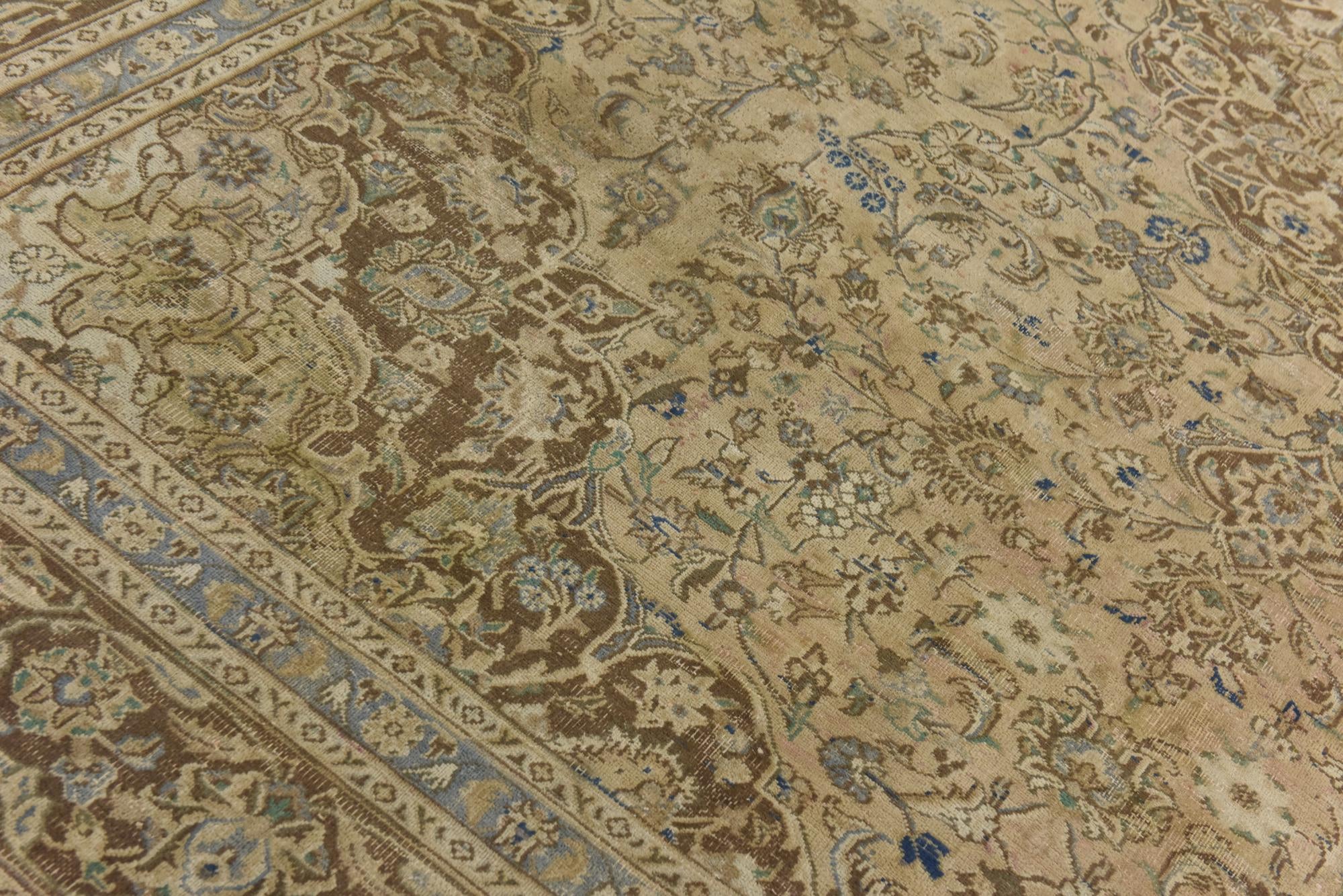 9' 5 x 11' 11 Hand Knotted Ultra Vintage Persian Wool Rug
