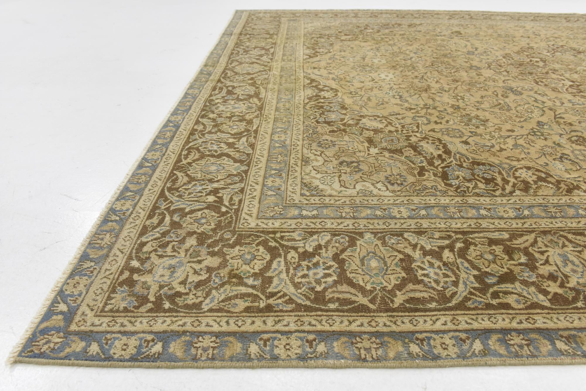 9' 5 x 11' 11 Hand Knotted Ultra Vintage Persian Wool Rug