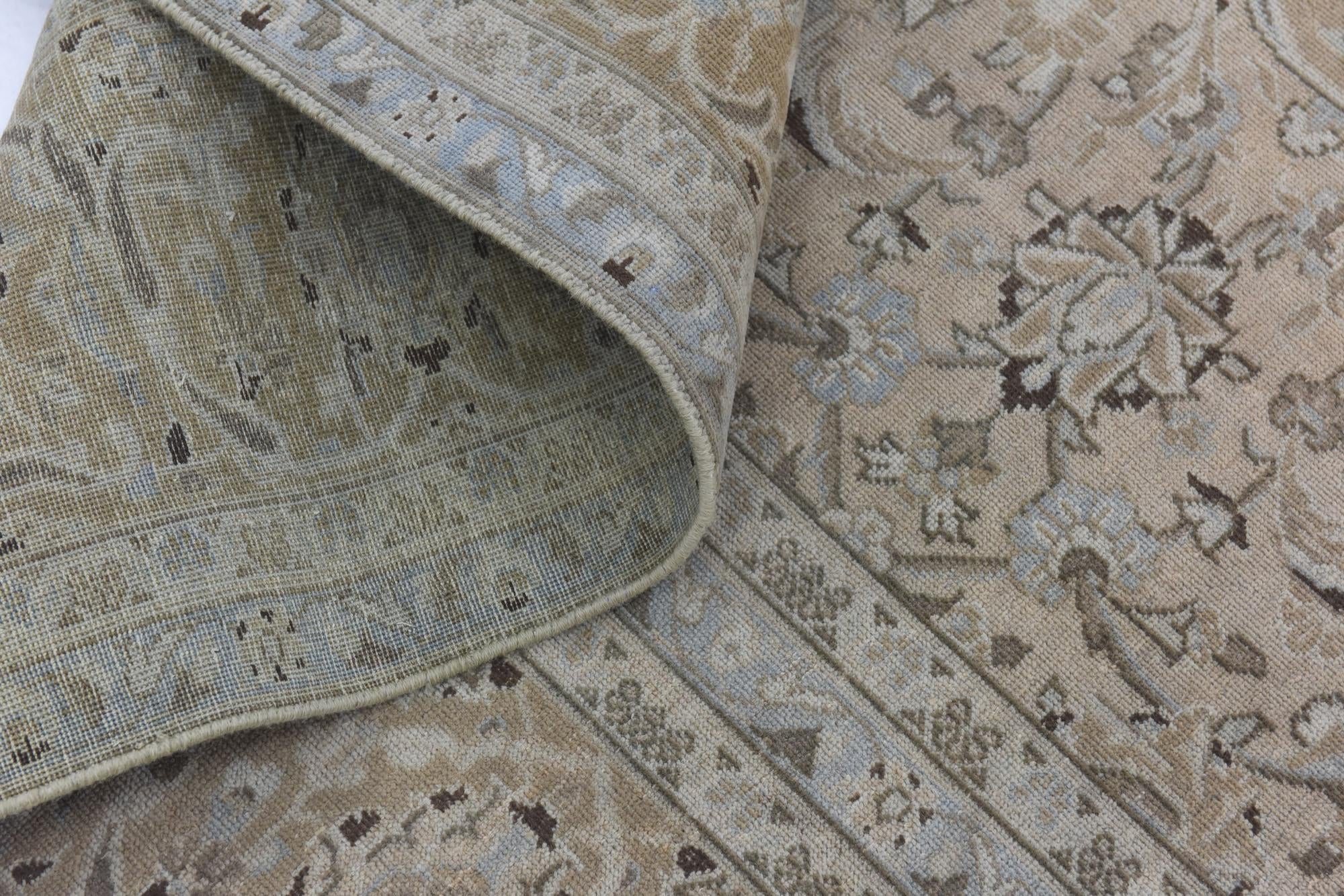 9' 3 x 12' 7 Hand Knotted Ultra Vintage Persian Wool Rug