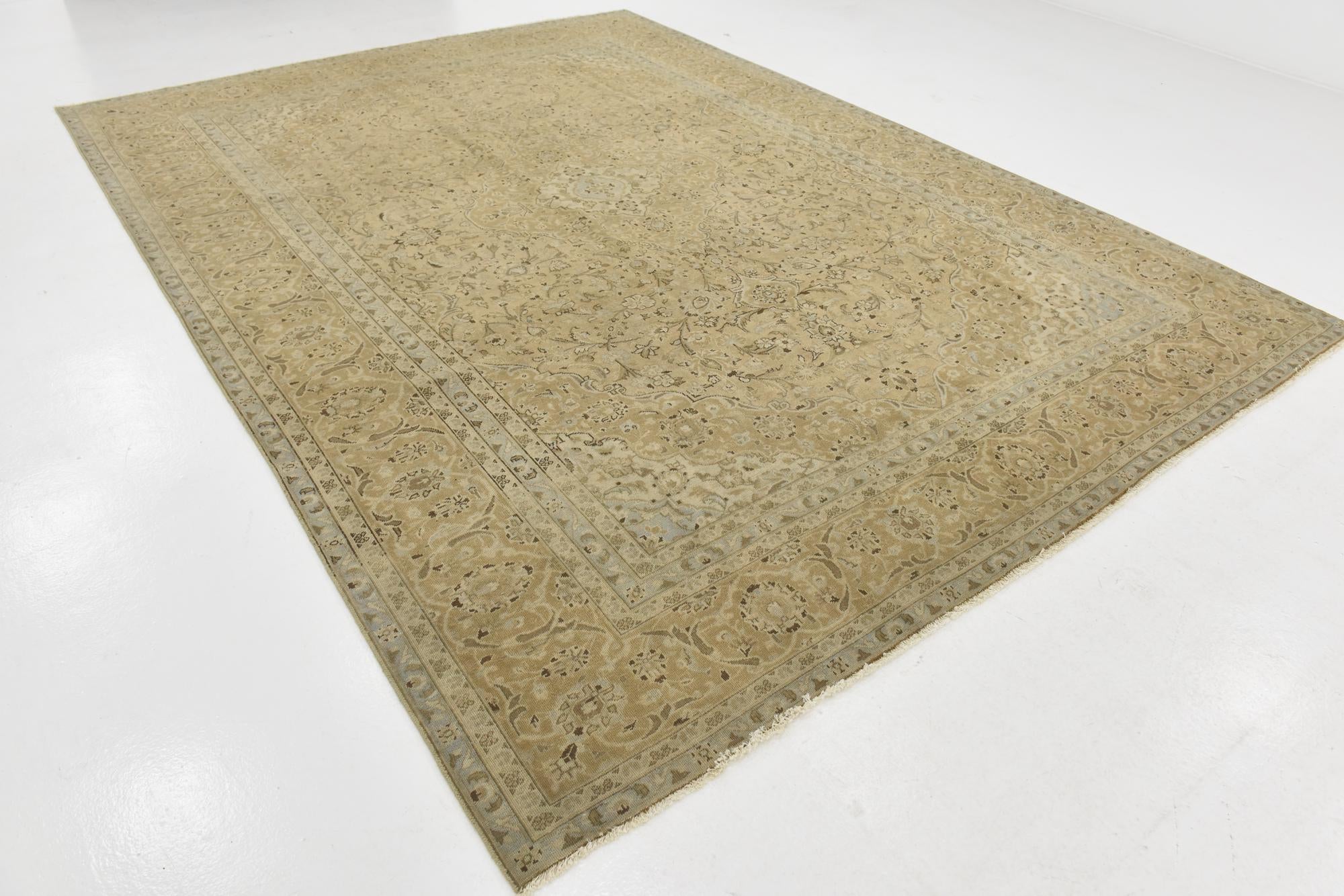 9' 3 x 12' 7 Hand Knotted Ultra Vintage Persian Wool Rug