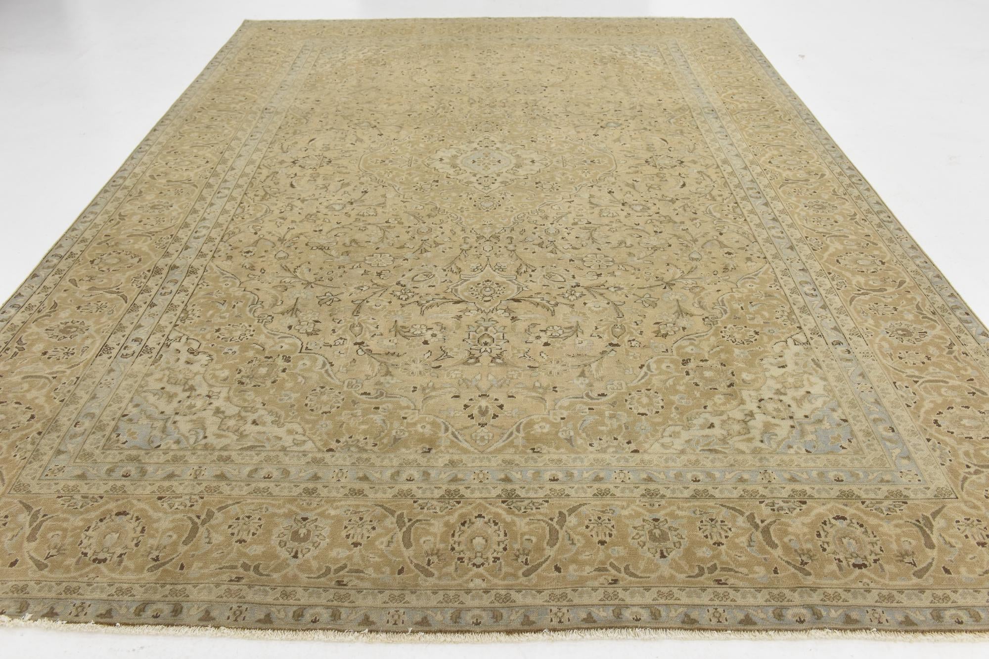9' 3 x 12' 7 Hand Knotted Ultra Vintage Persian Wool Rug
