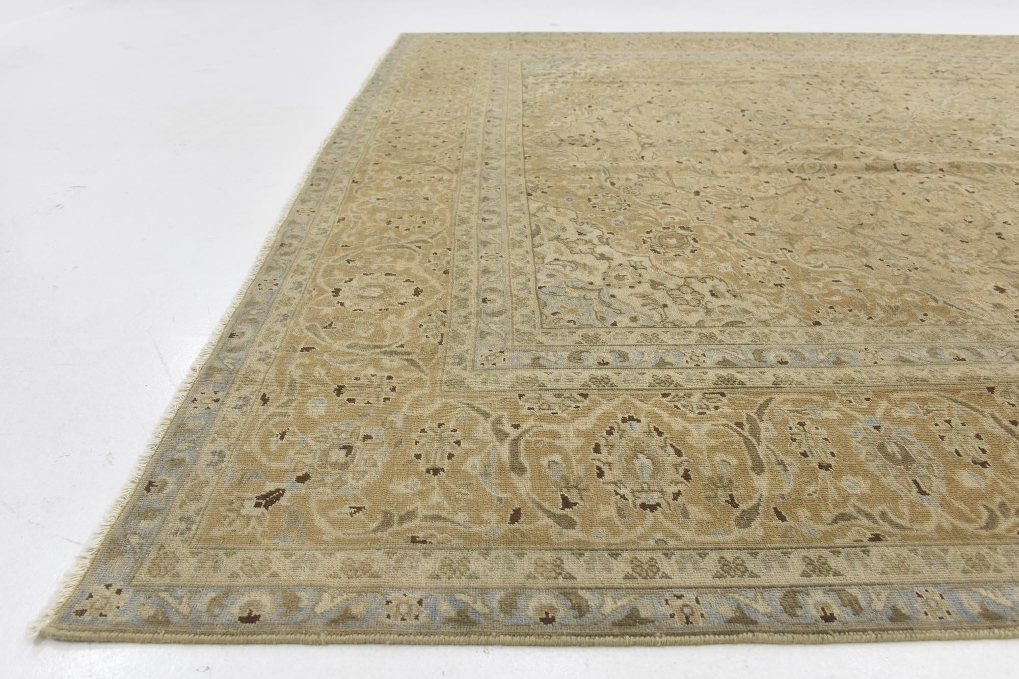 9' 3 x 12' 7 Hand Knotted Ultra Vintage Persian Wool Rug