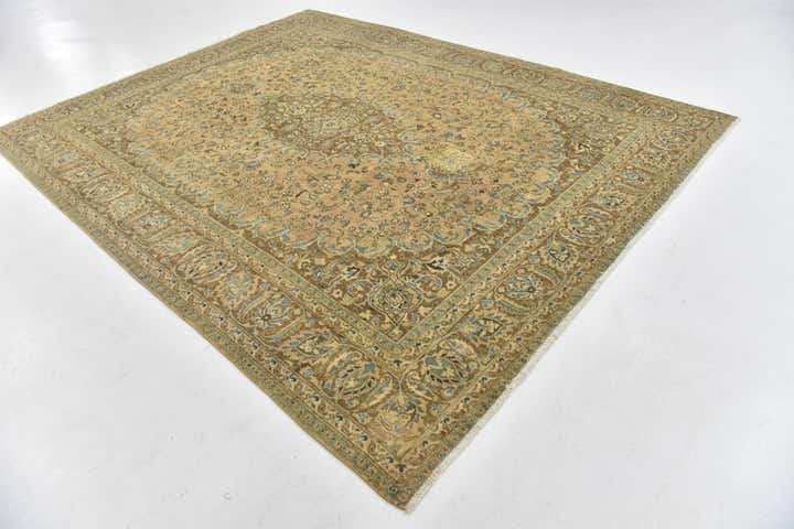 9' 5 x 12' 1 Hand Knotted Ultra Vintage Persian Wool Rug