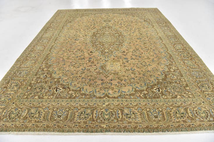 Detail image of 9' 5 x 12' 1 Hand Knotted Ultra Vintage Persian Wool Rug