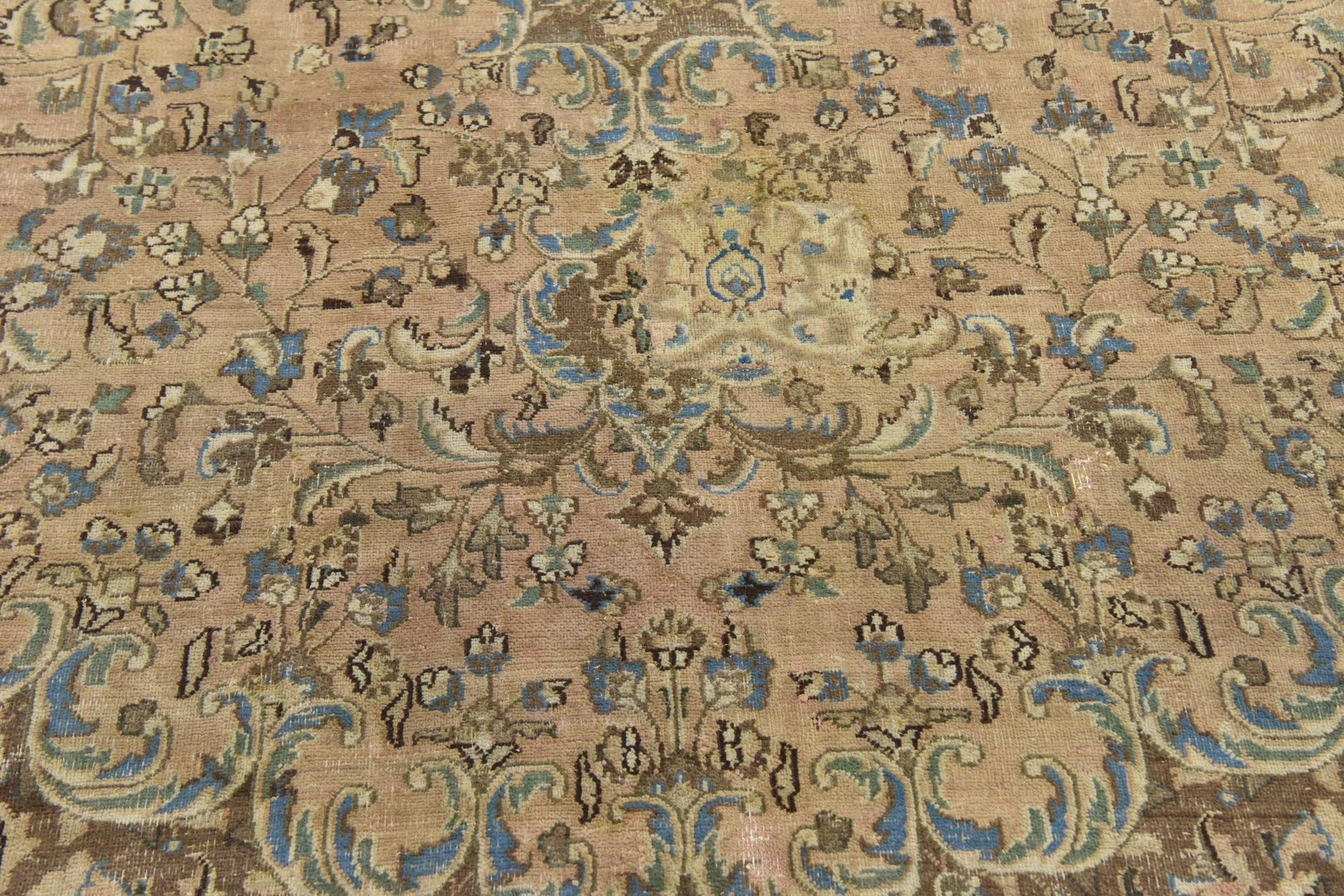 9' 5 x 12' 1 Hand Knotted Ultra Vintage Persian Wool Rug