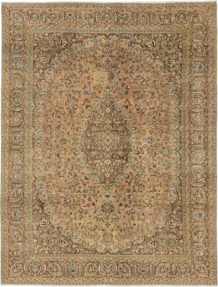 9' 5 x 12' 1 Hand Knotted Ultra Vintage Persian Wool Rug