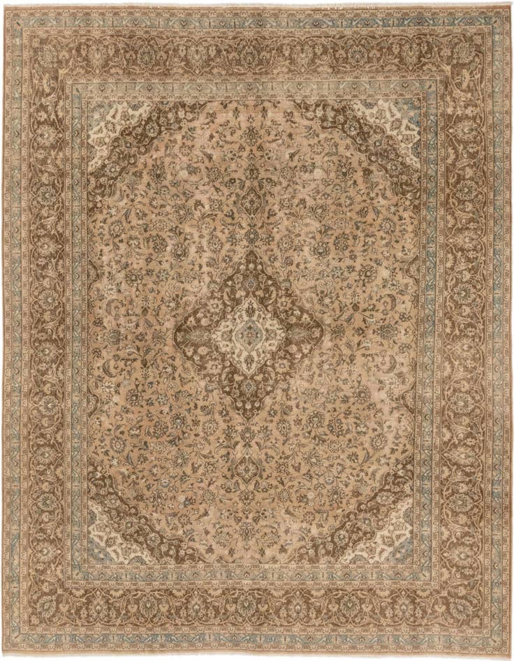 Detail image of 9' 6 x 12' 3 Hand Knotted Ultra Vintage Persian Wool Rug