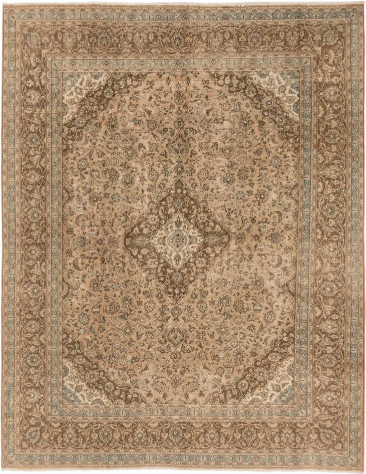 Detail image of 9' 6 x 12' 3 Hand Knotted Ultra Vintage Persian Wool Rug