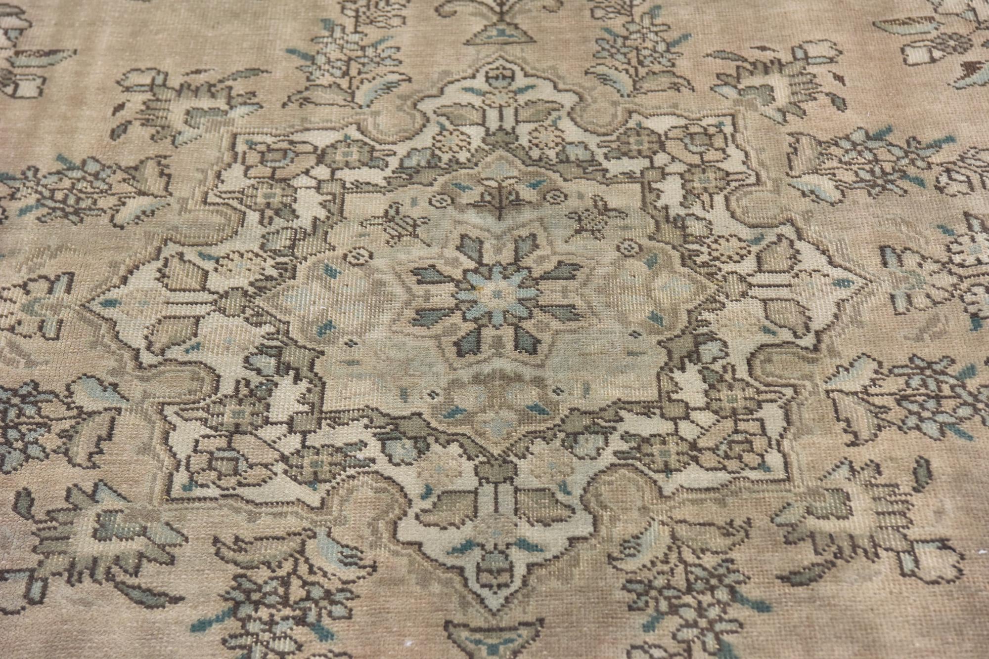 6' 5 x 9' 9 Hand Knotted Ultra Vintage Persian Wool Rug