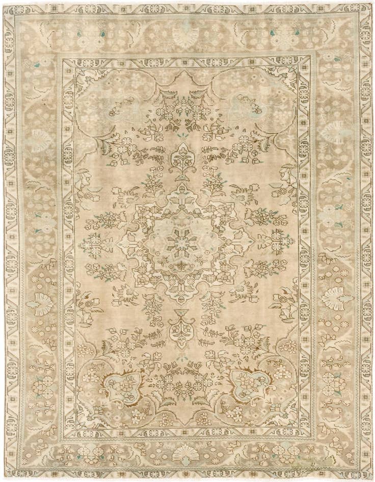 Detail image of 6' 5 x 9' 9 Hand Knotted Ultra Vintage Persian Wool Rug