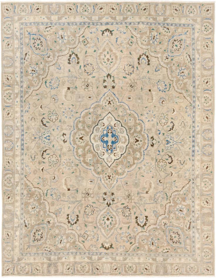Detail image of 8' 7 x 11' 6 Hand Knotted Ultra Vintage Persian Wool Rug