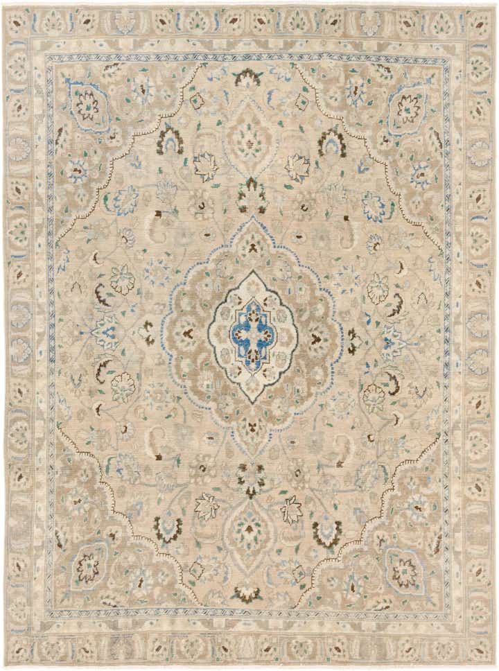 8' 7 x 11' 6 Hand Knotted Ultra Vintage Persian Wool Rug