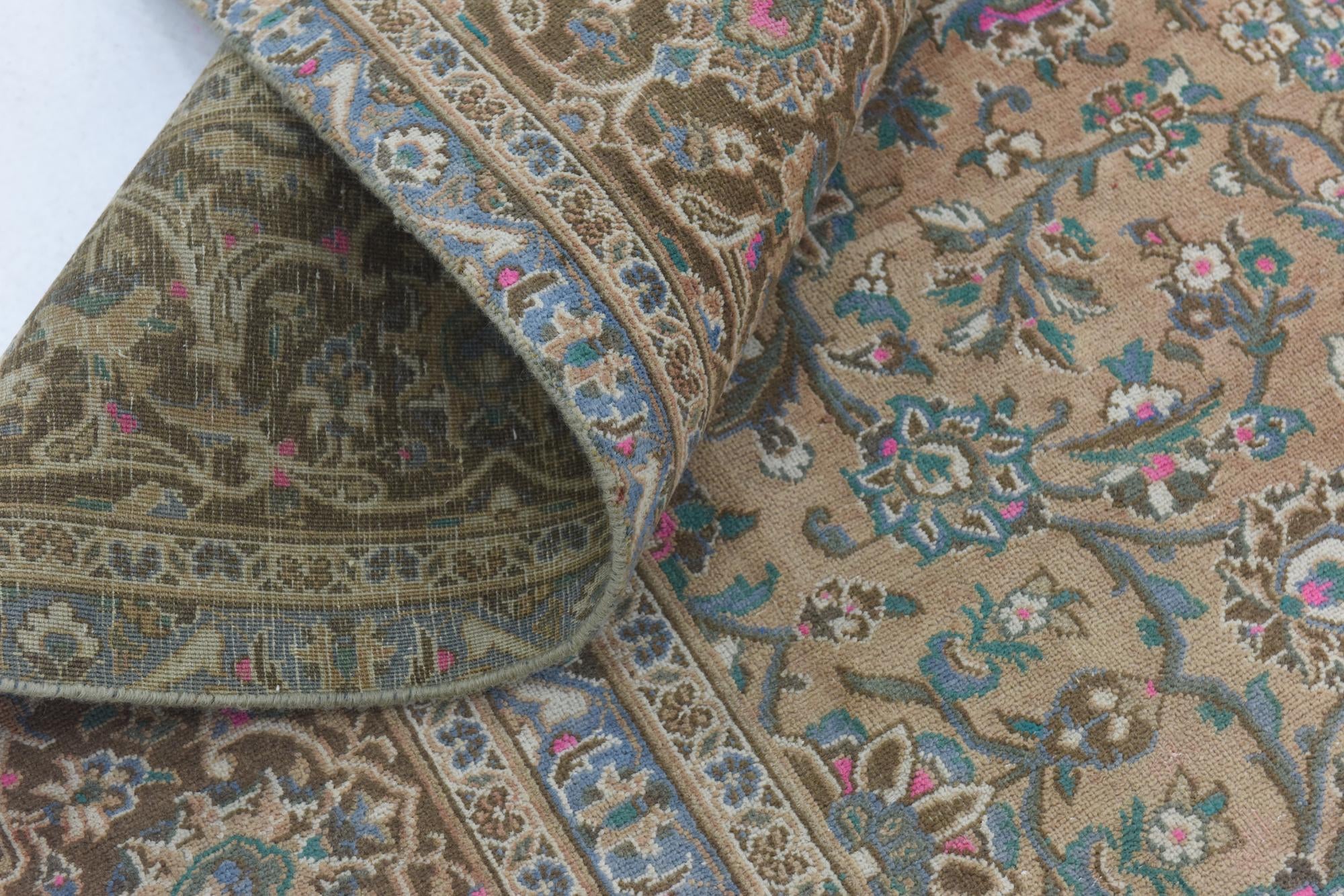9' x 12' 3 Hand Knotted Ultra Vintage Persian Wool Rug