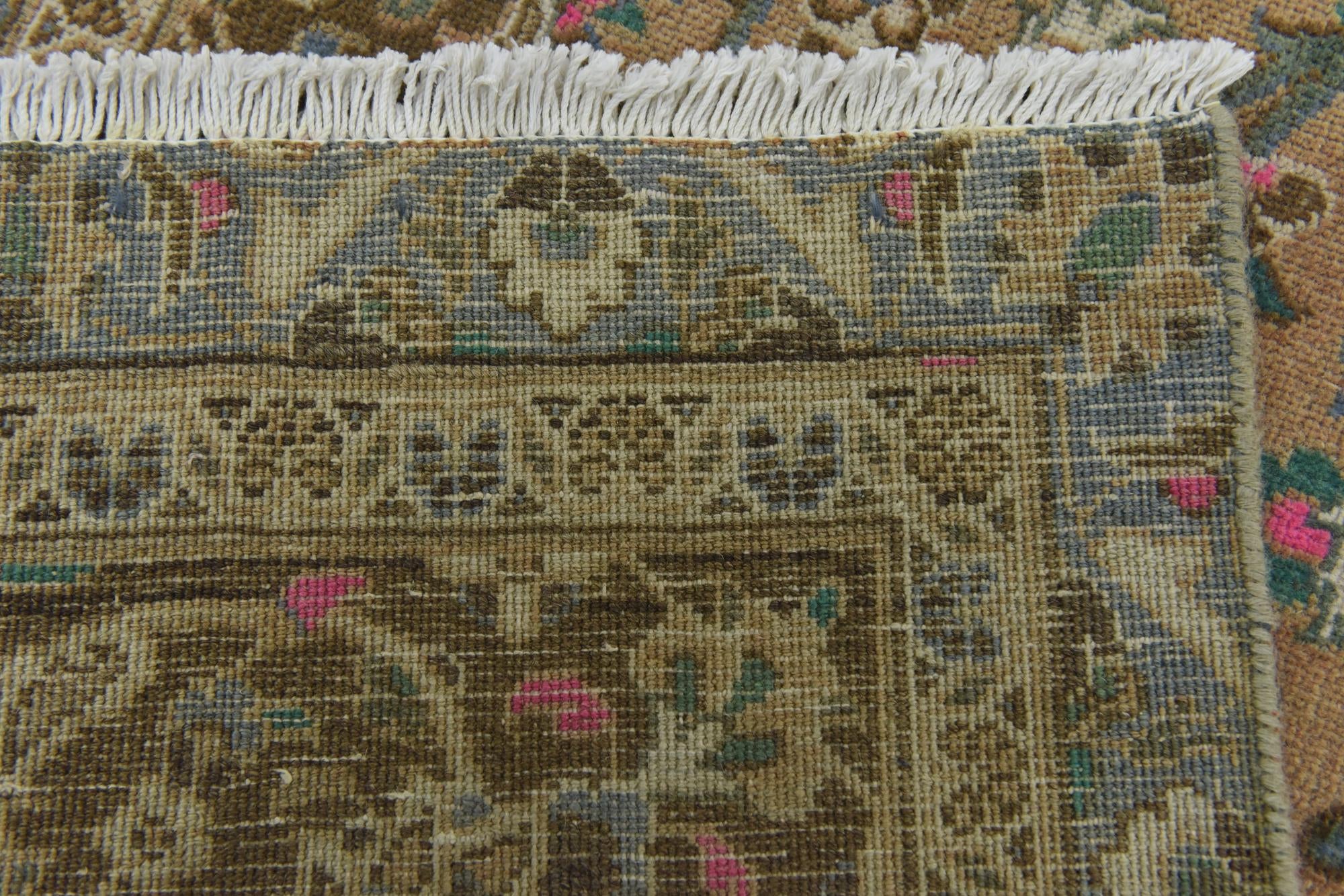 9' x 12' 3 Hand Knotted Ultra Vintage Persian Wool Rug