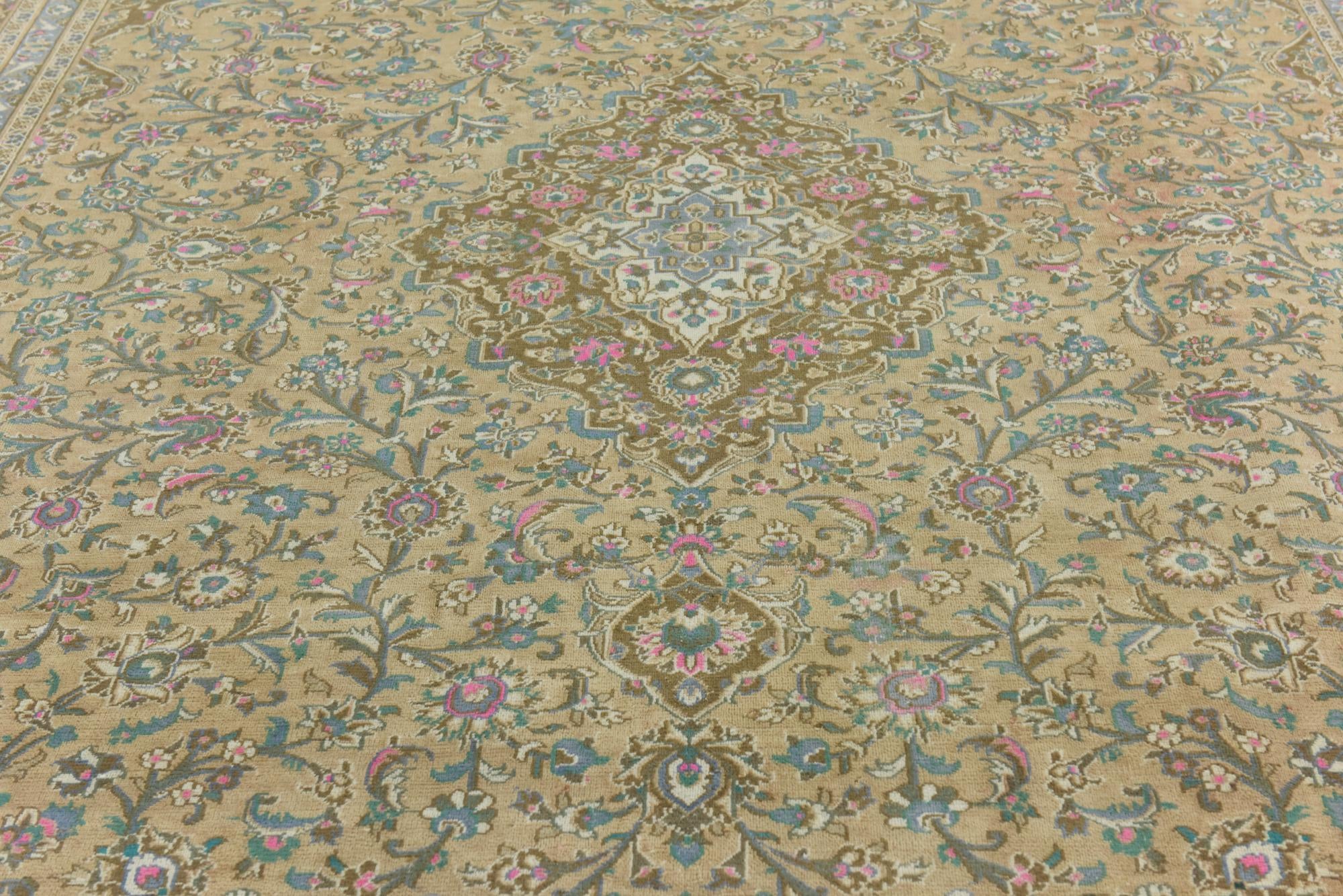 9' x 12' 3 Hand Knotted Ultra Vintage Persian Wool Rug