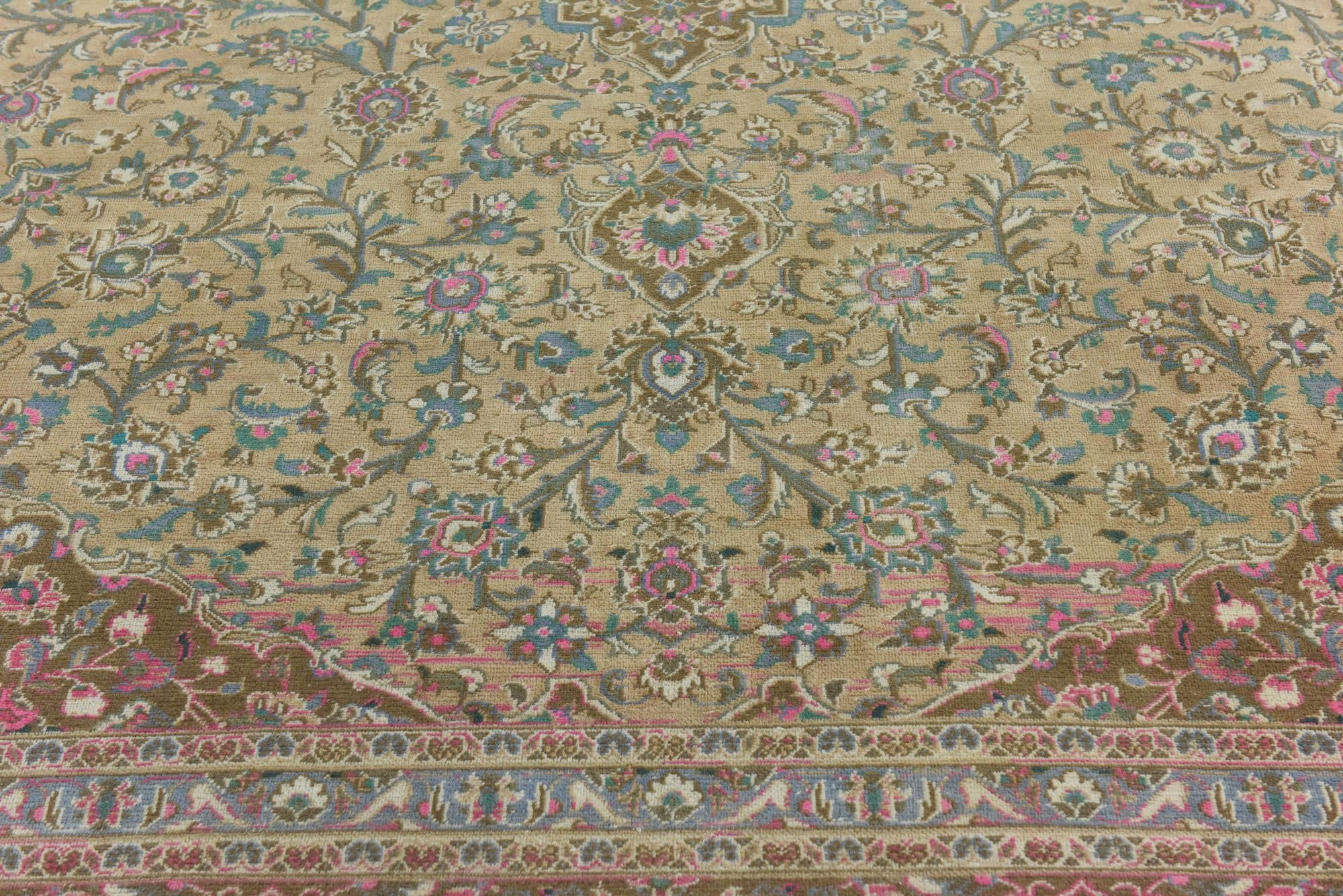 9' x 12' 3 Hand Knotted Ultra Vintage Persian Wool Rug