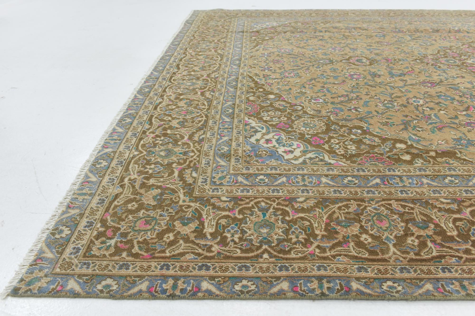 9' x 12' 3 Hand Knotted Ultra Vintage Persian Wool Rug