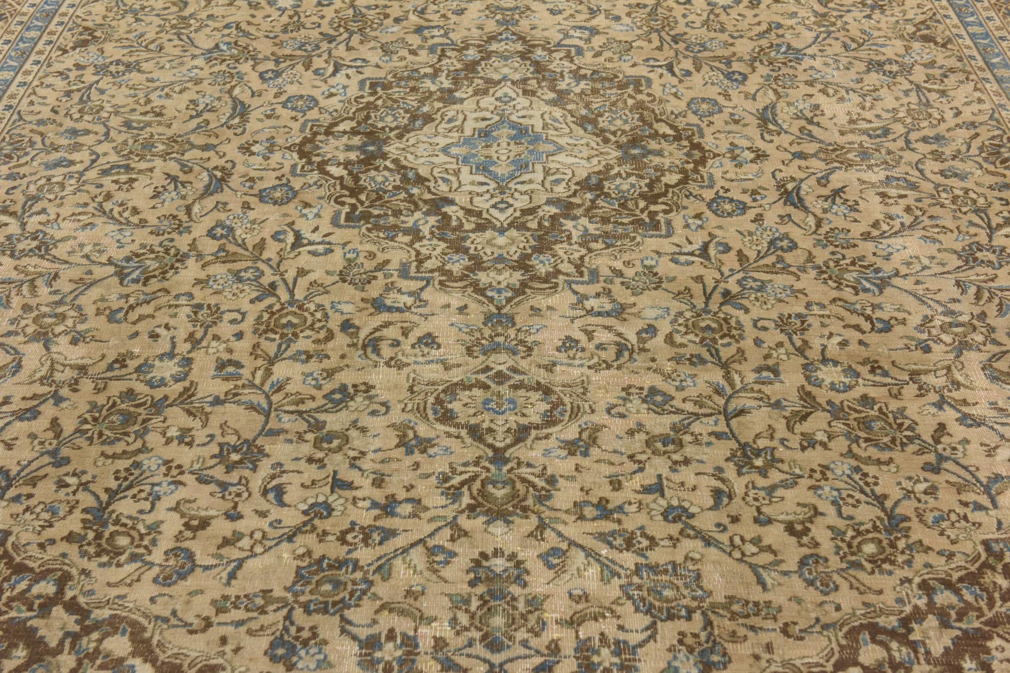 9' 9 x 12' 5 Hand Knotted Ultra Vintage Persian Wool Rug