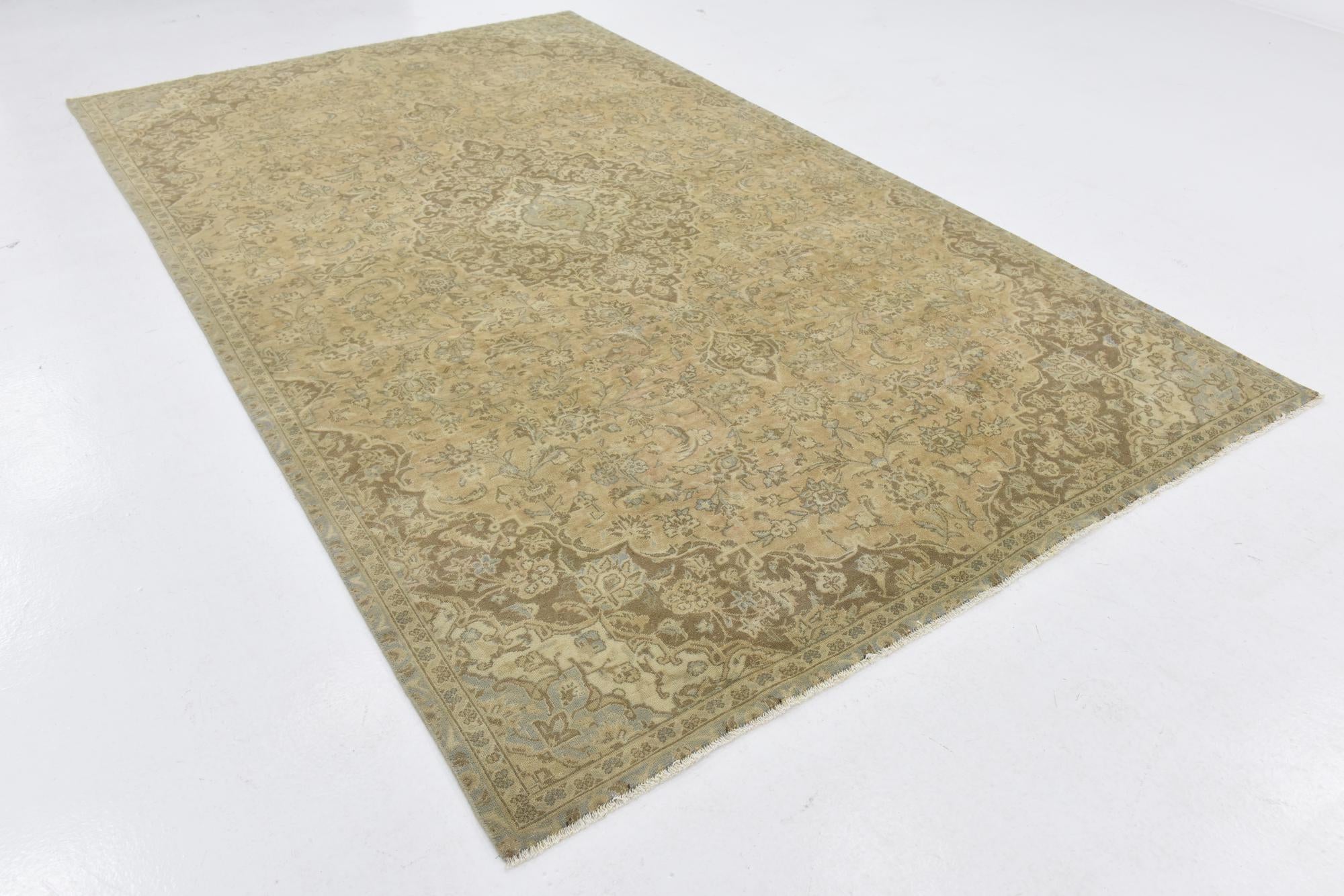 6' 8 x 11' 4 Hand Knotted Ultra Vintage Persian Wool Rug