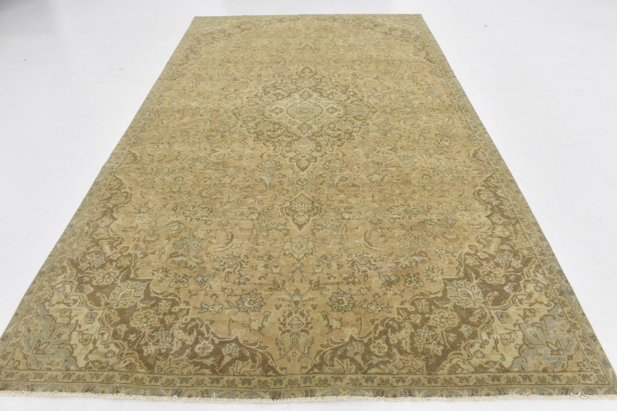 6' 8 x 11' 4 Hand Knotted Ultra Vintage Persian Wool Rug