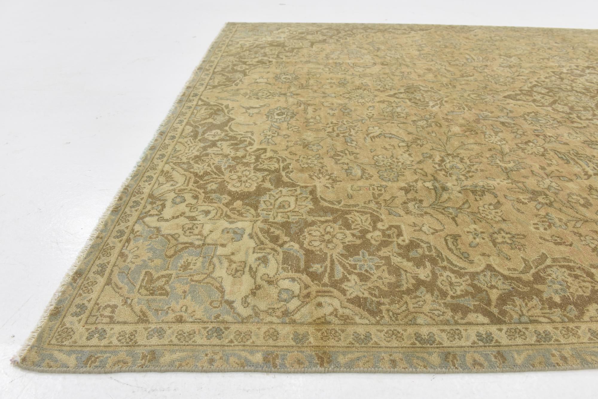 6' 8 x 11' 4 Hand Knotted Ultra Vintage Persian Wool Rug