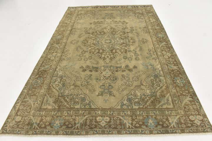 6' 3 x 9' Hand Knotted Ultra Vintage Persian Wool Rug
