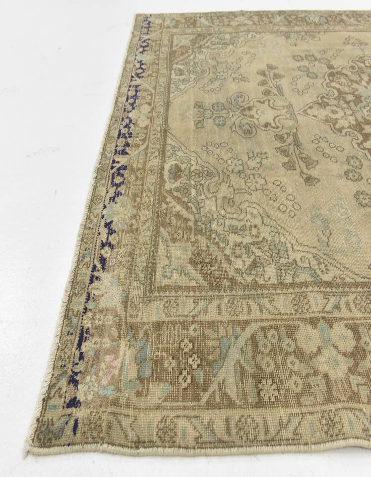 Detail image of 6' 3 x 9'  Hand Knotted Ultra Vintage Persian Wool Rug