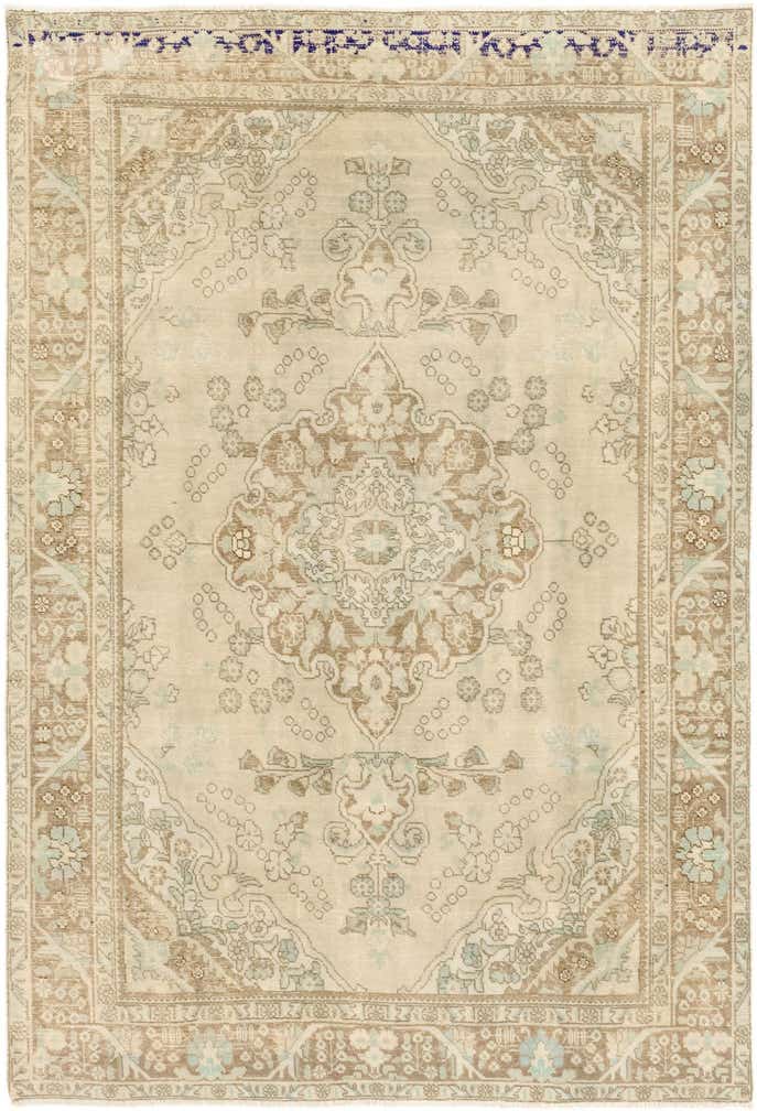 6' 3 x 9' Hand Knotted Ultra Vintage Persian Wool Rug