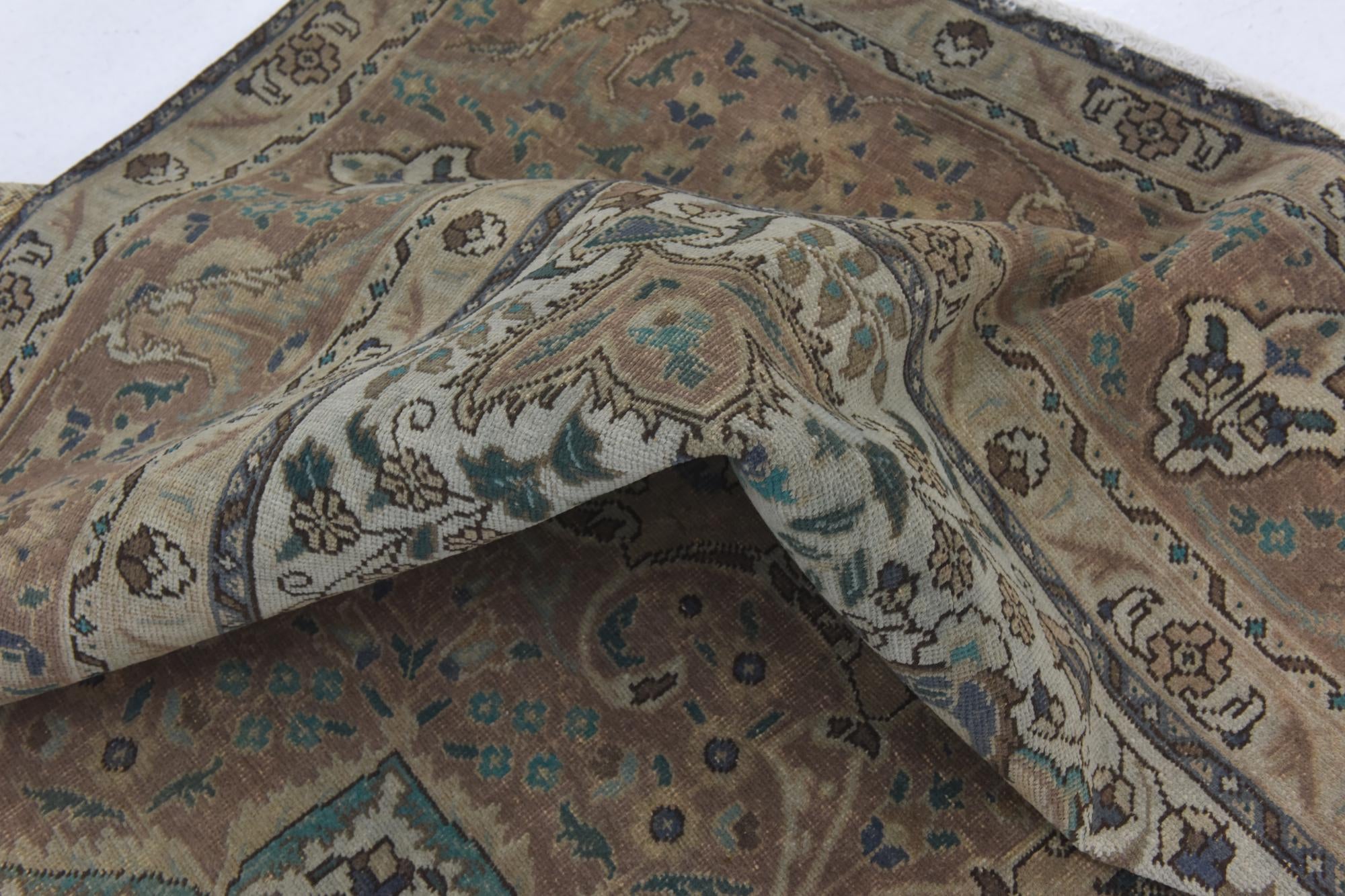 9' 9 x 12' 6 Hand Knotted Ultra Vintage Persian Wool Rug