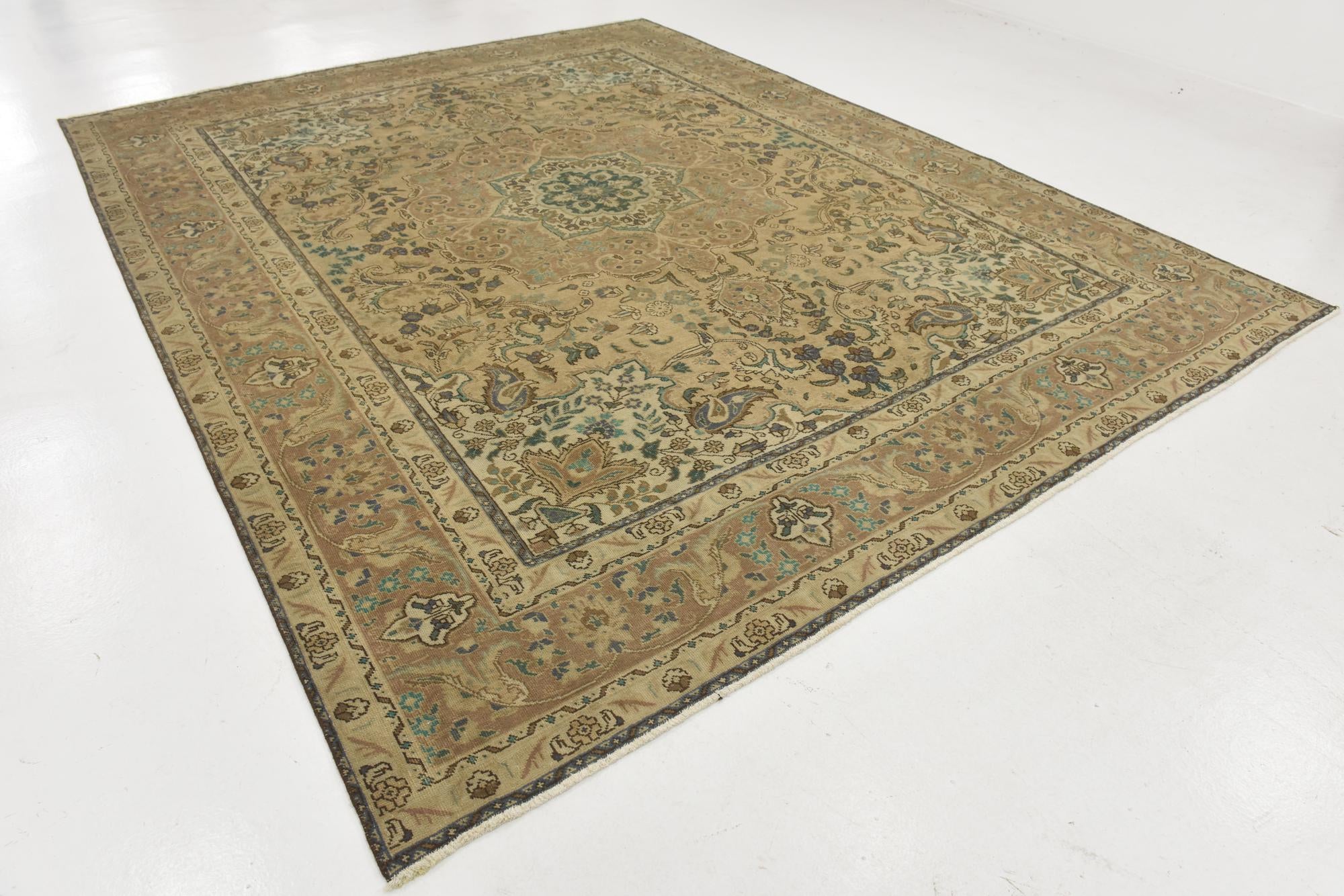 9' 9 x 12' 6 Hand Knotted Ultra Vintage Persian Wool Rug