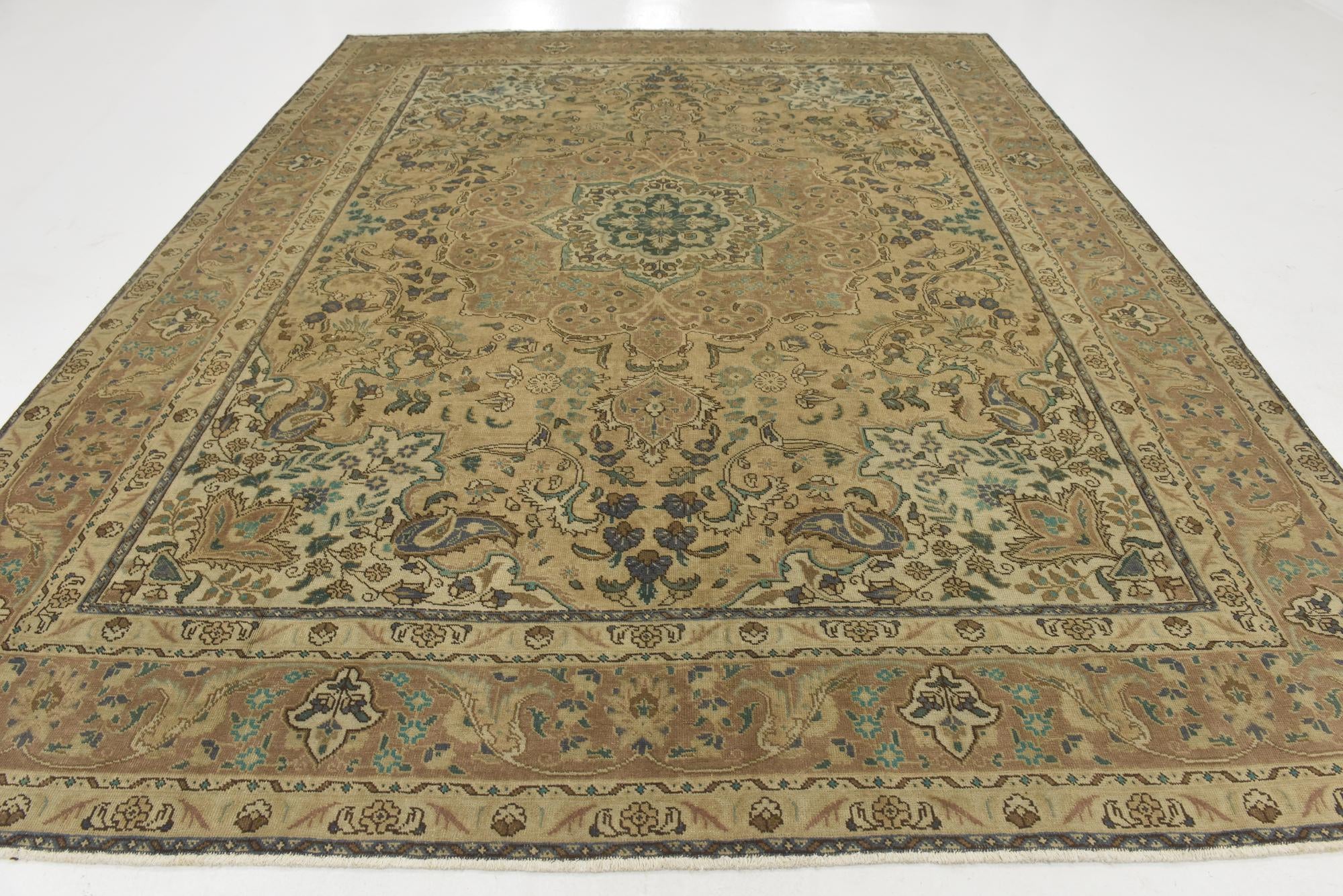 9' 9 x 12' 6 Hand Knotted Ultra Vintage Persian Wool Rug