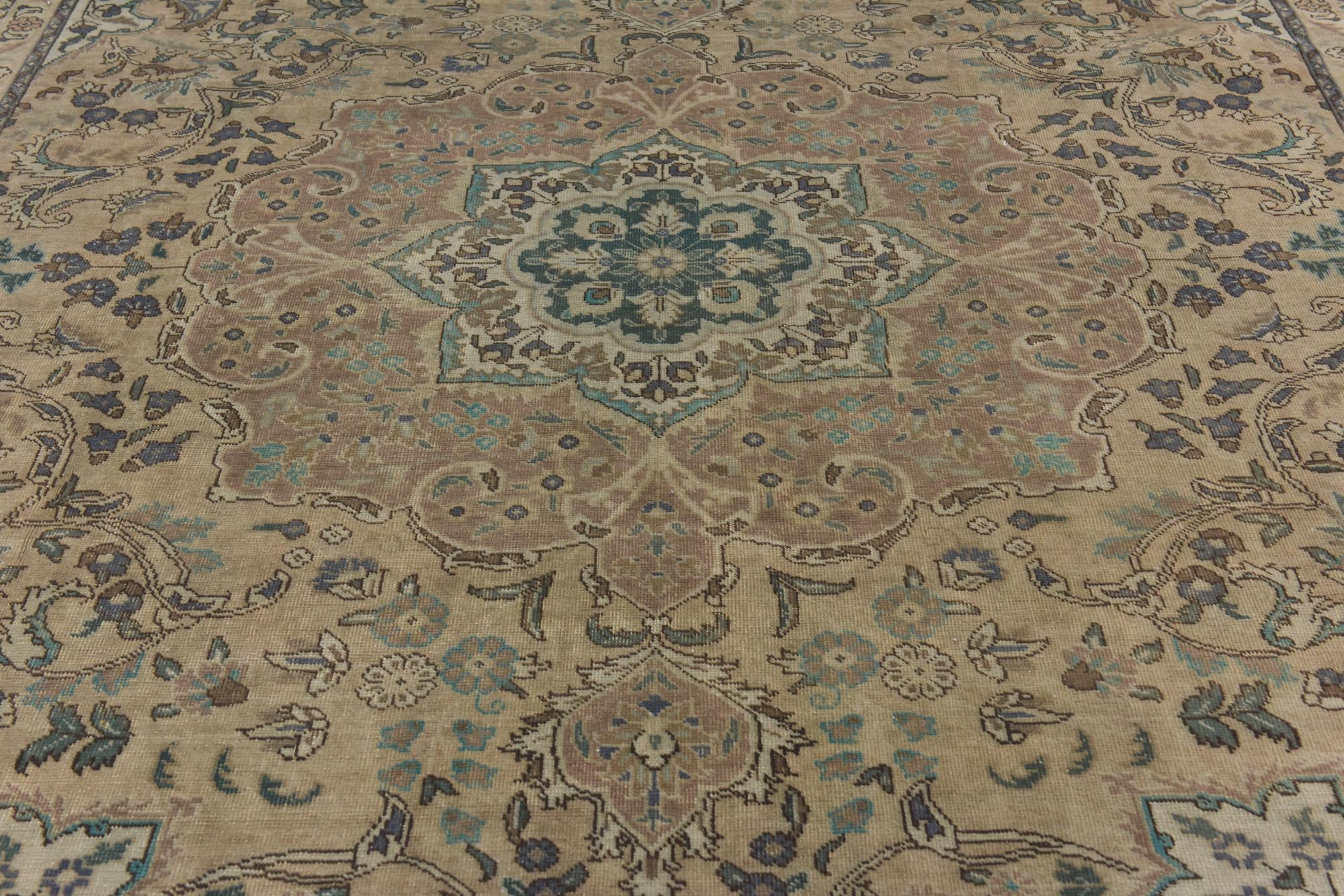 9' 9 x 12' 6 Hand Knotted Ultra Vintage Persian Wool Rug