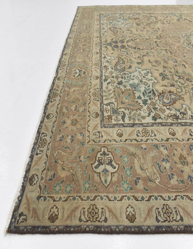 Detail image of 9' 9 x 12' 6  Hand Knotted Ultra Vintage Persian Wool Rug