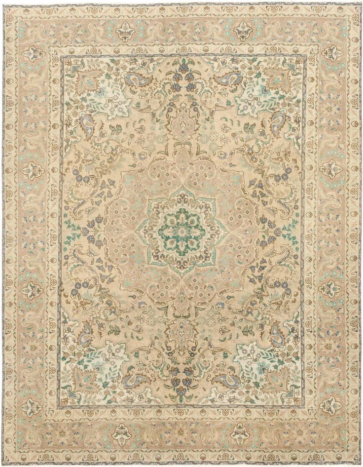 Detail image of 9' 9 x 12' 6 Hand Knotted Ultra Vintage Persian Wool Rug