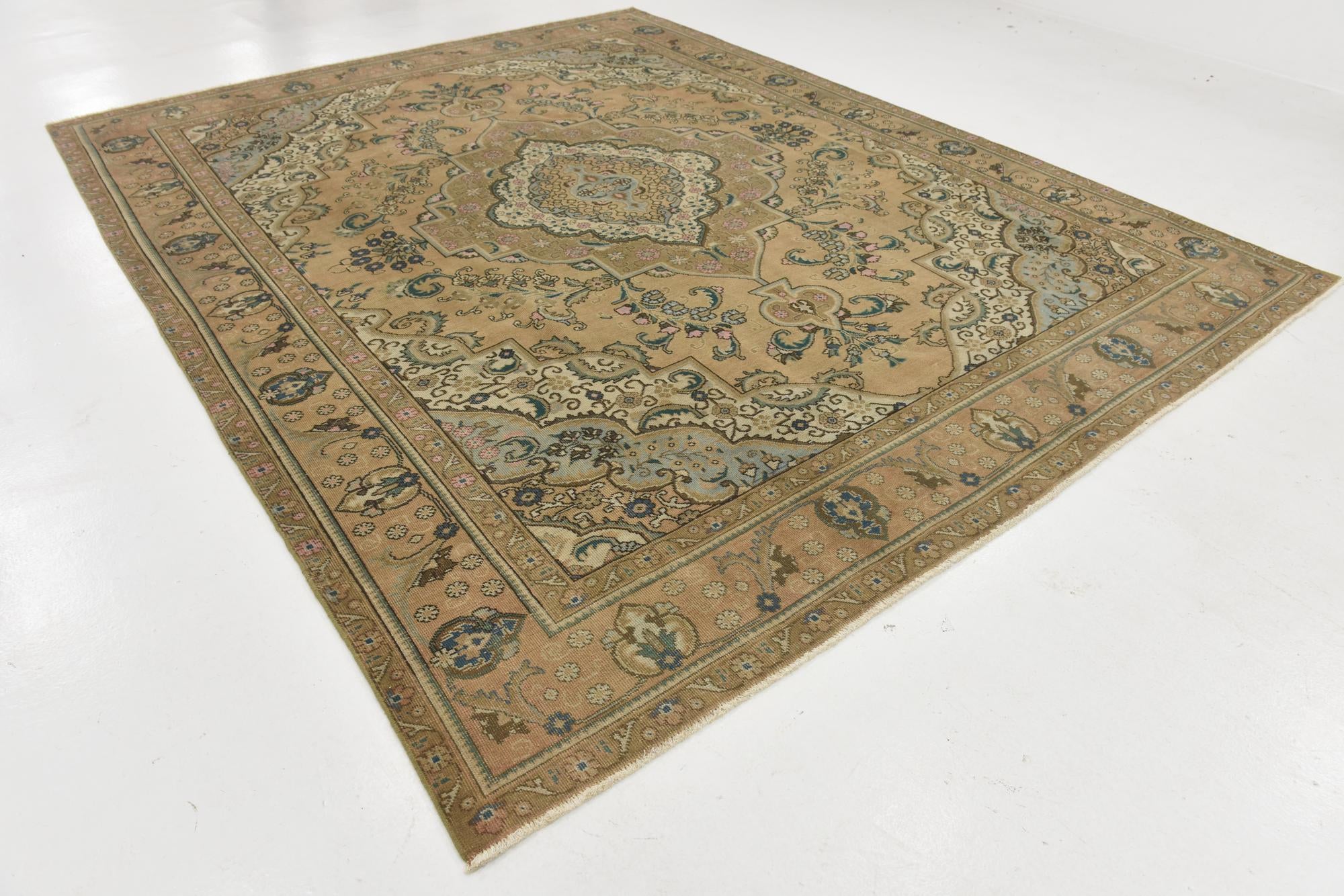 9' 8 x 12' 3 Hand Knotted Ultra Vintage Persian Wool Rug