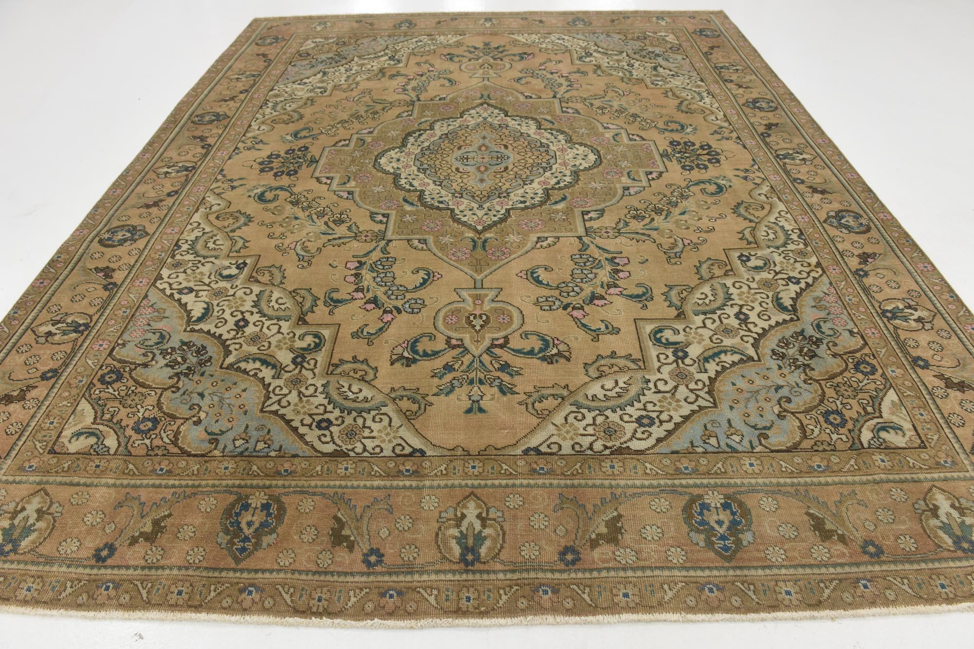 9' 8 x 12' 3 Hand Knotted Ultra Vintage Persian Wool Rug
