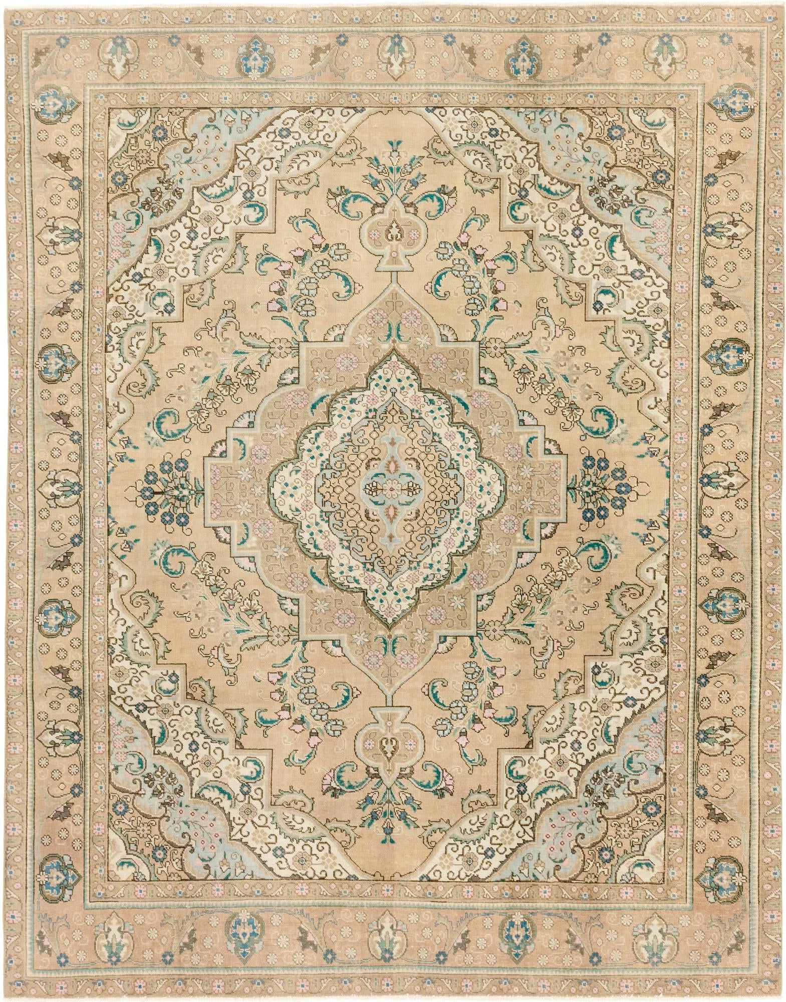 9' 8 x 12' 3 Hand Knotted Ultra Vintage Persian Wool Rug