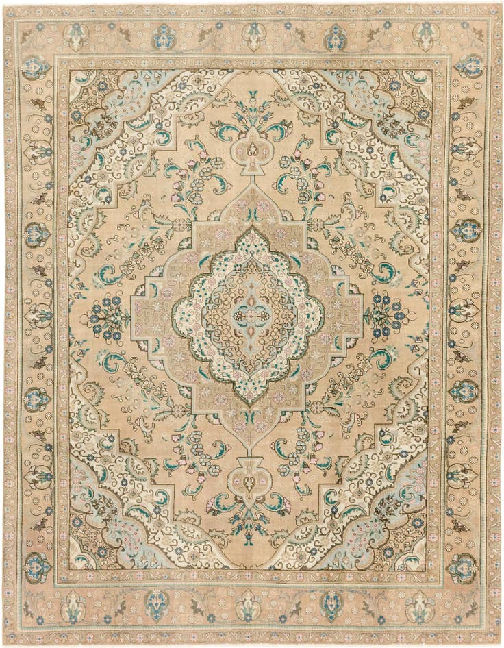 Detail image of 9' 8 x 12' 3 Hand Knotted Ultra Vintage Persian Wool Rug