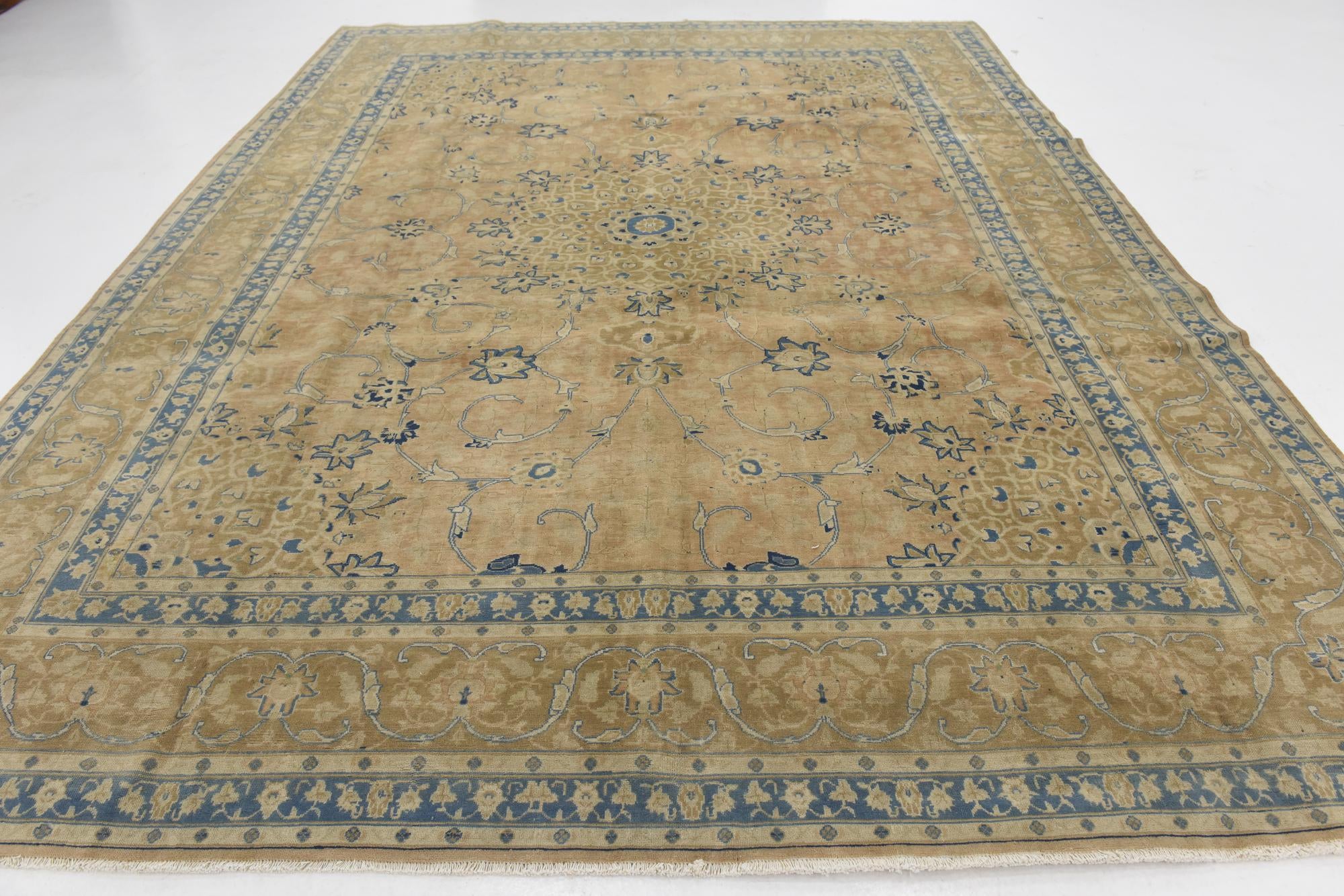 9' 10 x 12' 7 Hand Knotted Ultra Vintage Persian Wool Rug
