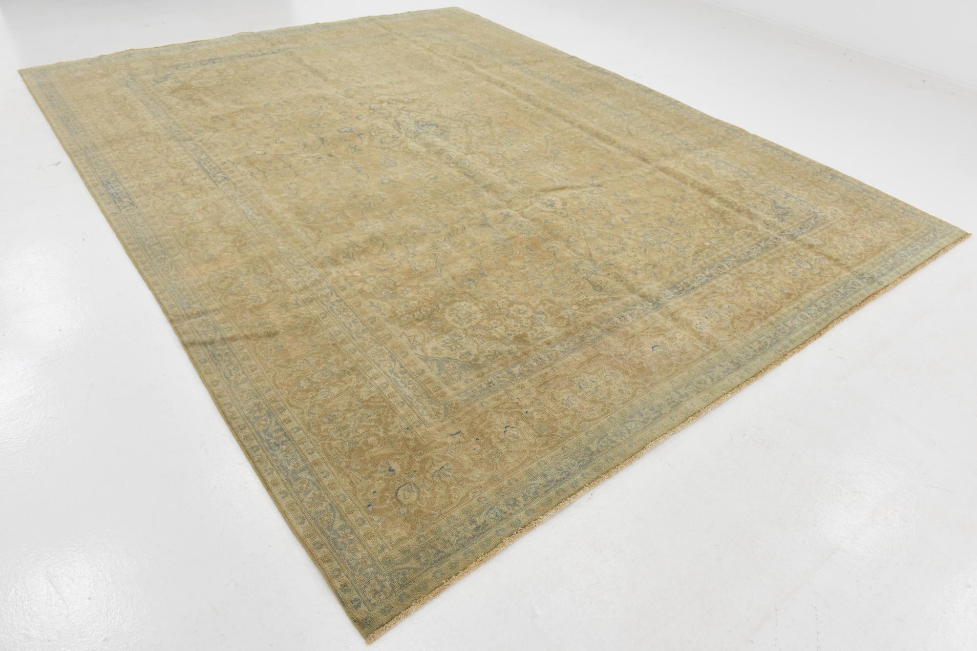 9' 8 x 12' 7 Hand Knotted Ultra Vintage Persian Wool Rug