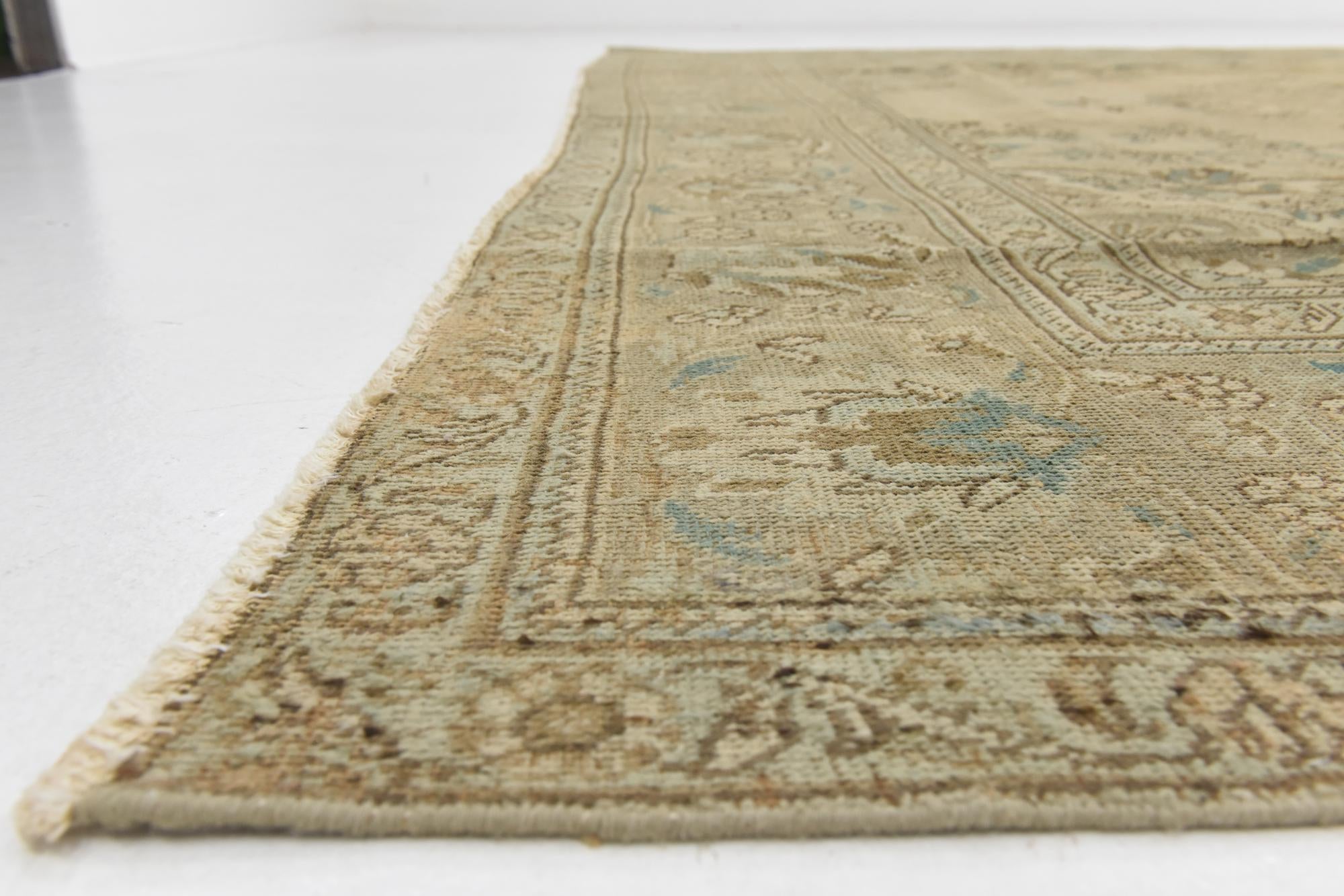 9' 10 x 13' Hand Knotted Ultra Vintage Persian Wool Rug