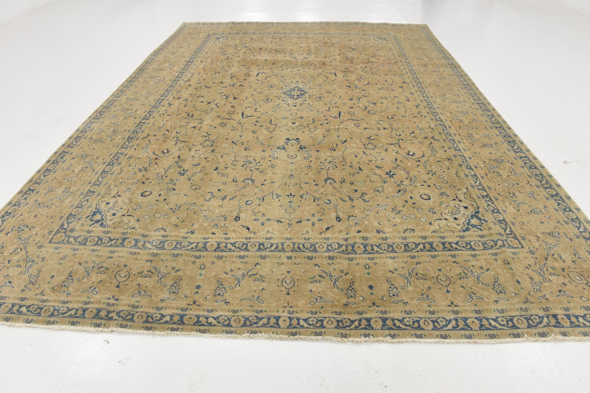 9' x 13' Hand Knotted Ultra Vintage Persian Wool Rug