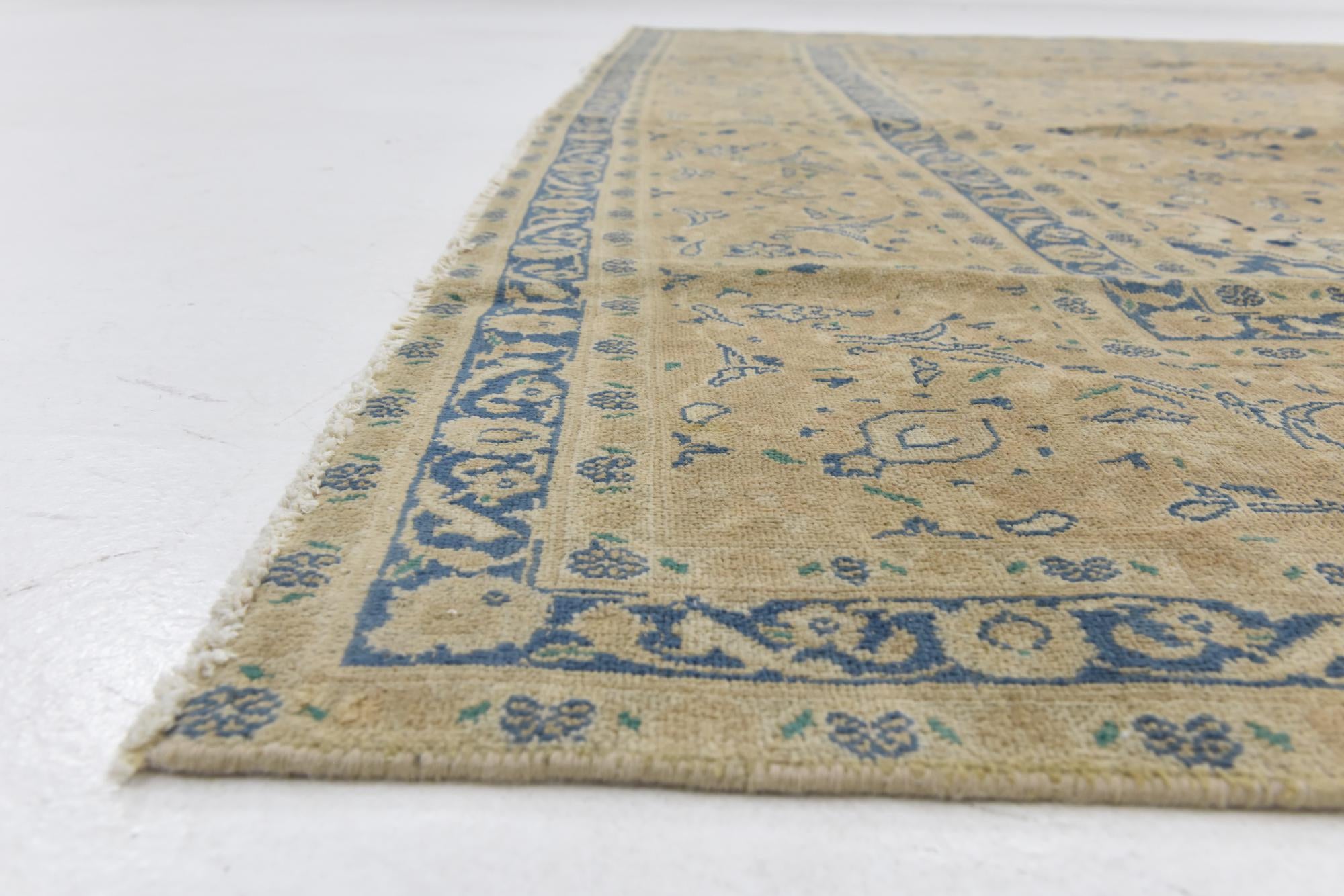 9' x 13' Hand Knotted Ultra Vintage Persian Wool Rug