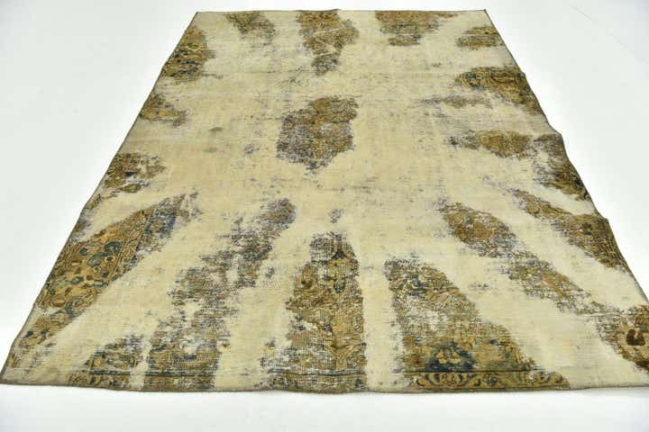 205cm x 275cm anudado a mano Ultra Vintage Alfombra Persa Lana