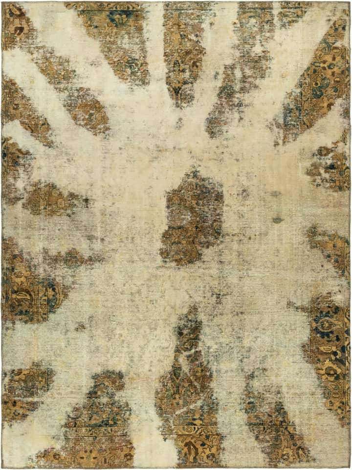 205cm x 275cm anudado a mano Ultra Vintage Alfombra Persa Lana