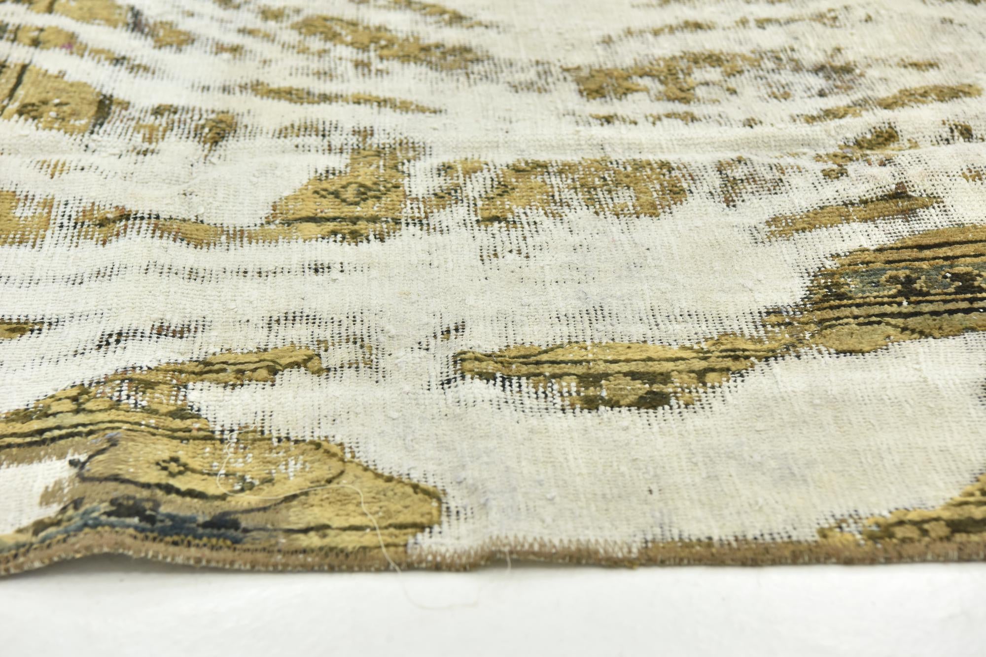 7' x 10' 4 Hand Knotted Ultra Vintage Persian Wool Rug