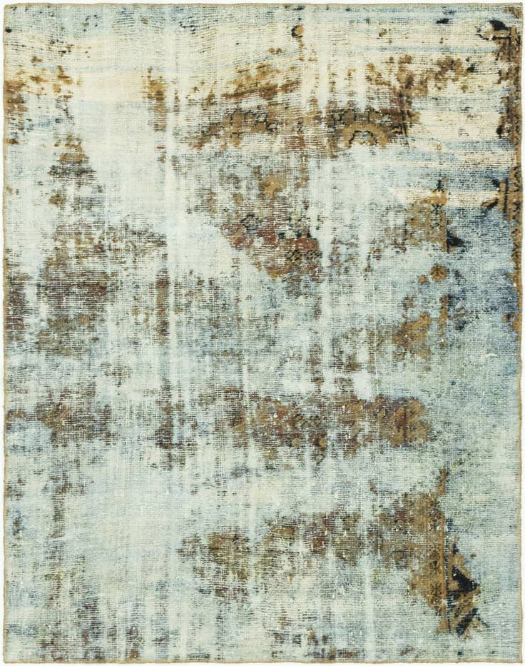 Detail image of 4' 7 x 5' 10 Hand Knotted Ultra Vintage Persian Wool Rug