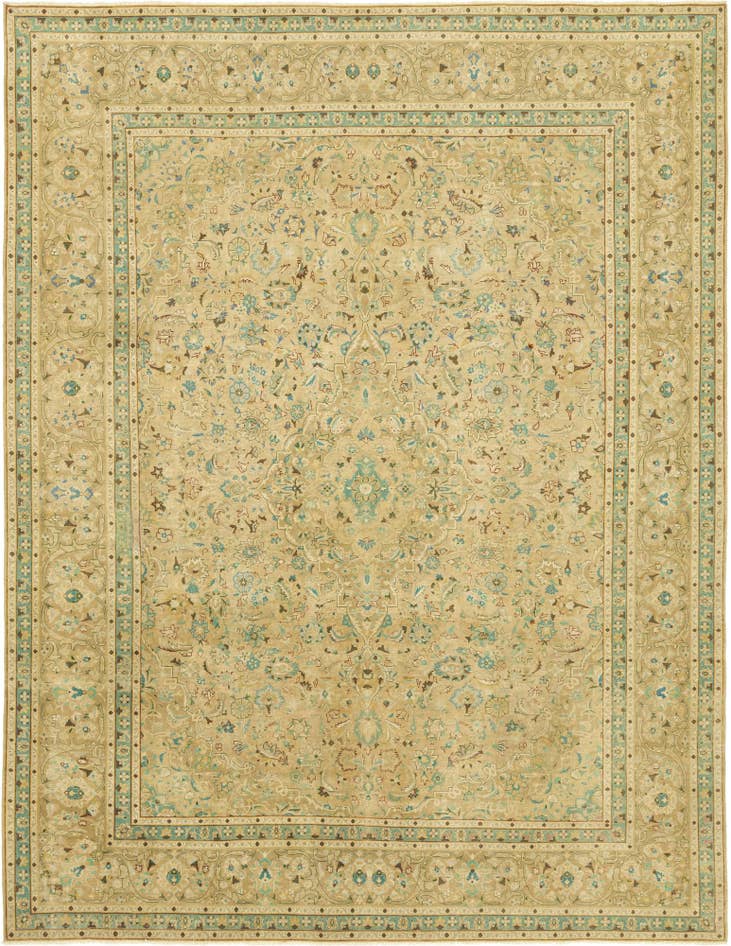 Detail image of 9' 8 x 12' 7 Hand Knotted Ultra Vintage Persian Wool Rug